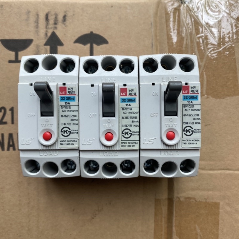 Attomat chống giật 15A đến 30A-( dòng dò 30ma) cb chống dò chống giật Hàng Hàn Quốc
