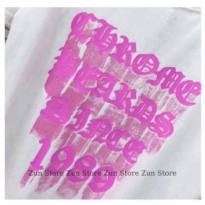 Áo phông nam nữ Cotton in Chữ Chrome Hearts 1989 , áo co dãn cộc tay cổ trụ | BigBuy360 - bigbuy360.vn