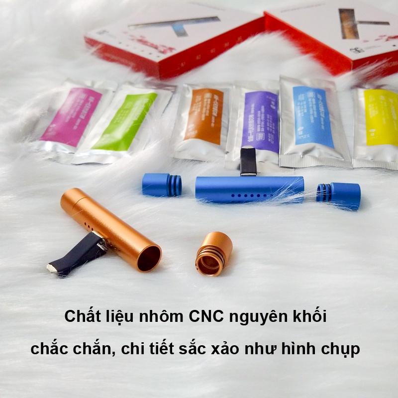 Nước hoa khô xe hơi gắn khe gió máy lạnh xe hơi, kẹp CNC NHÔM kèm 6 mùi | BigBuy360 - bigbuy360.vn