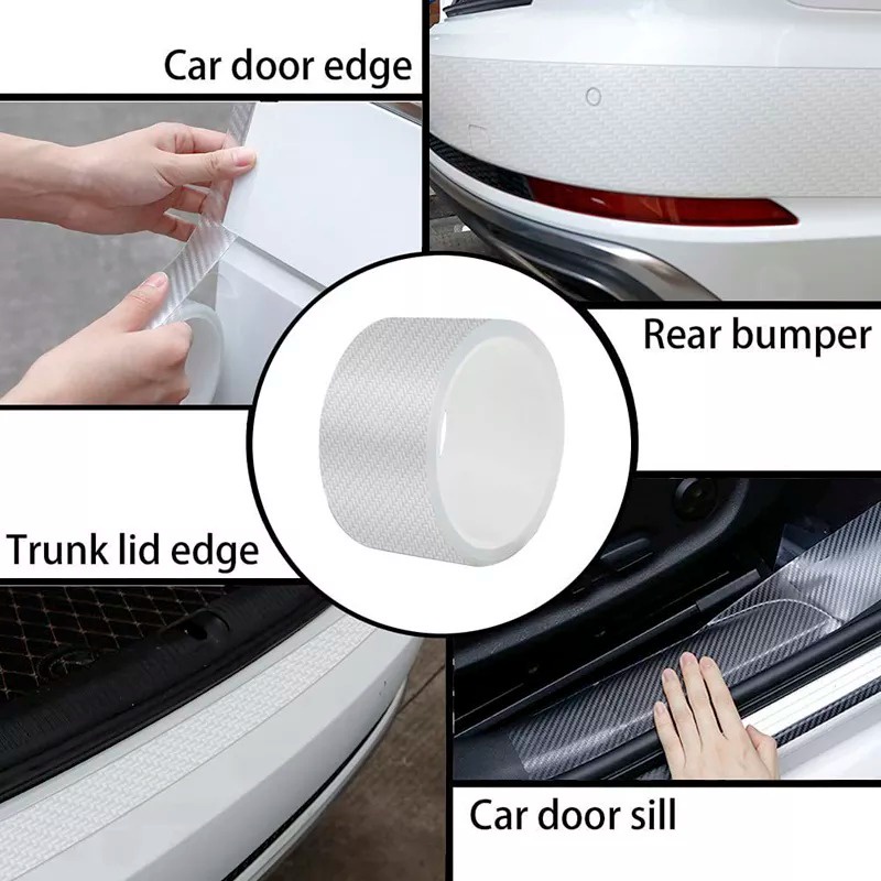 Cuộn 3 mét Băng Keo K3D Carbon trong suốt dán chống trầy xước xe hơi và bề mặt khác