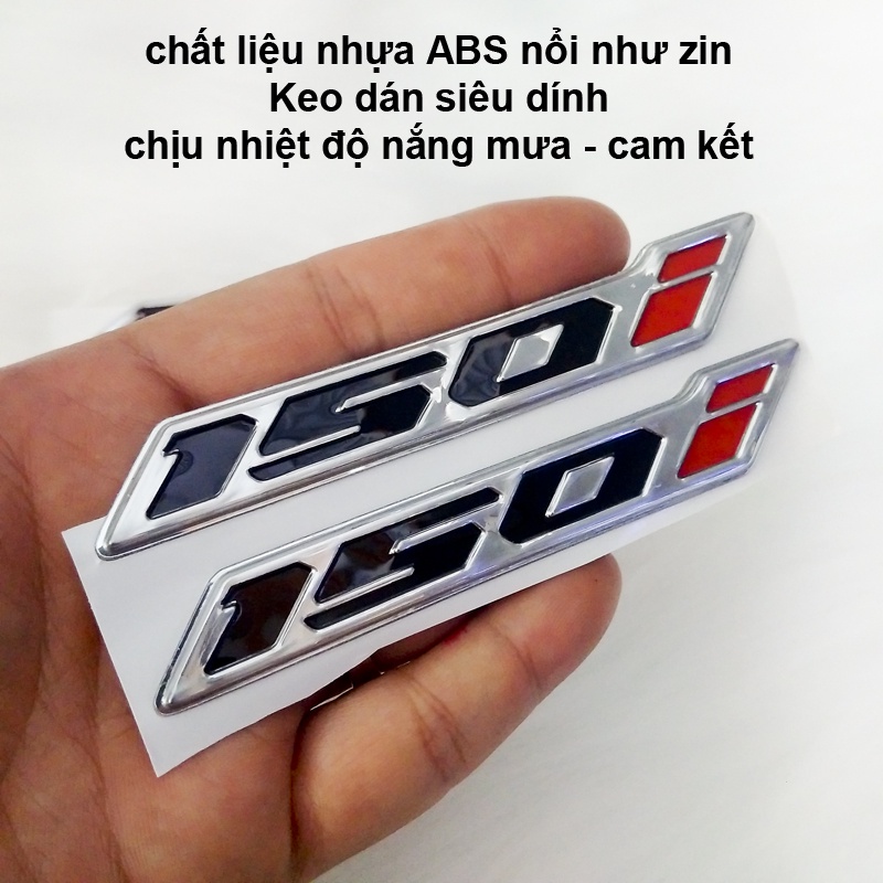 Bộ tem số 125i, 150i Nhựa Nổi ABS như Zin (đen-đỏ)