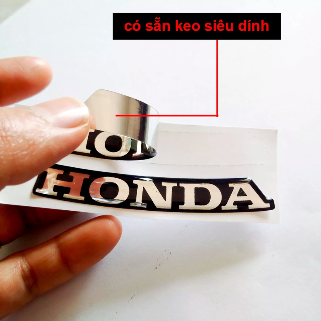 Bộ 2 Tem Honda Cong Dán đầu xe PVC nổi