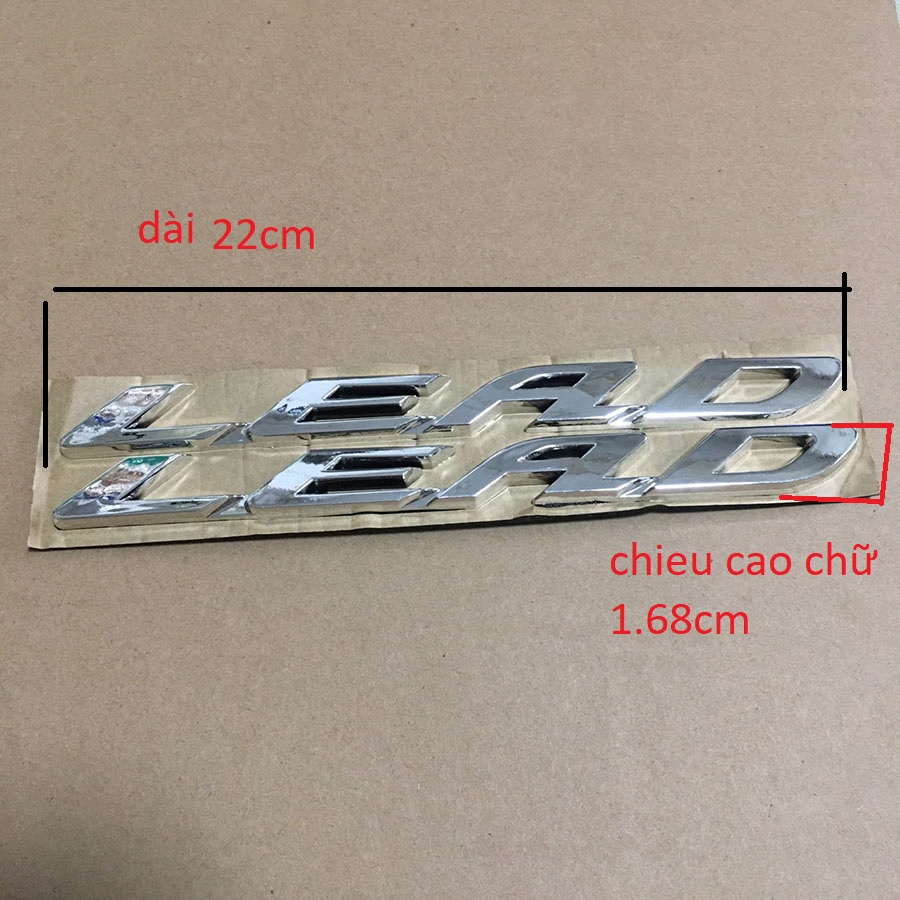 Bộ 2 Tem chữ LEAD Cho Xe Honda lead 110cc hàng zin