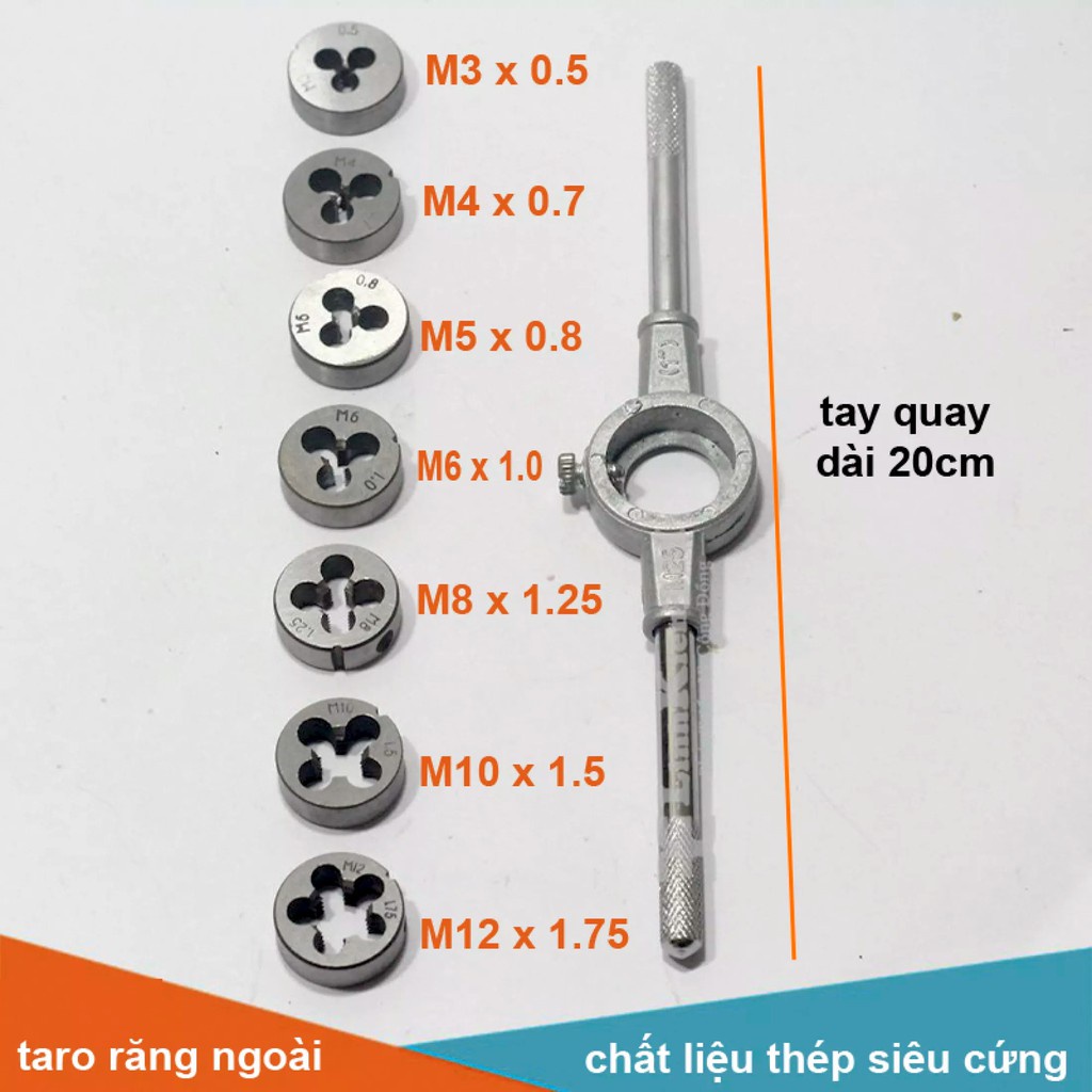 Bộ Taro tạo ren ốc Ngoài 8 món Hàng xịn