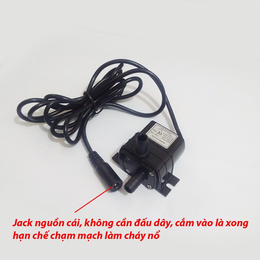 Máy Bơm Nước 12V Hồ Cá, Thủy Canh không chổi than 240Lit/giờ