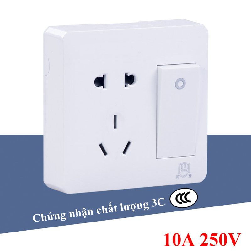 Ổ Điện Công Tắc MẶT 2 lỗ cắm 1 công tắc on/off ốp Nổi Tường 250V 10A Loại tốt - OCT1