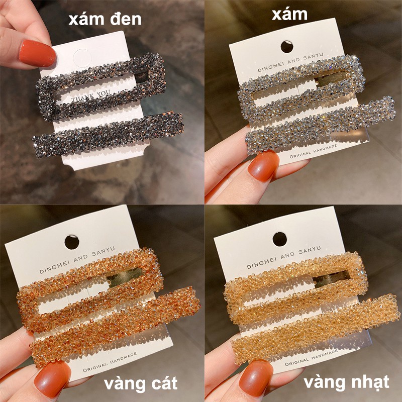 Combo 2 Kẹp Tóc Đính Đá PHA LÊ Rất đẹp Nhiều mau chọn