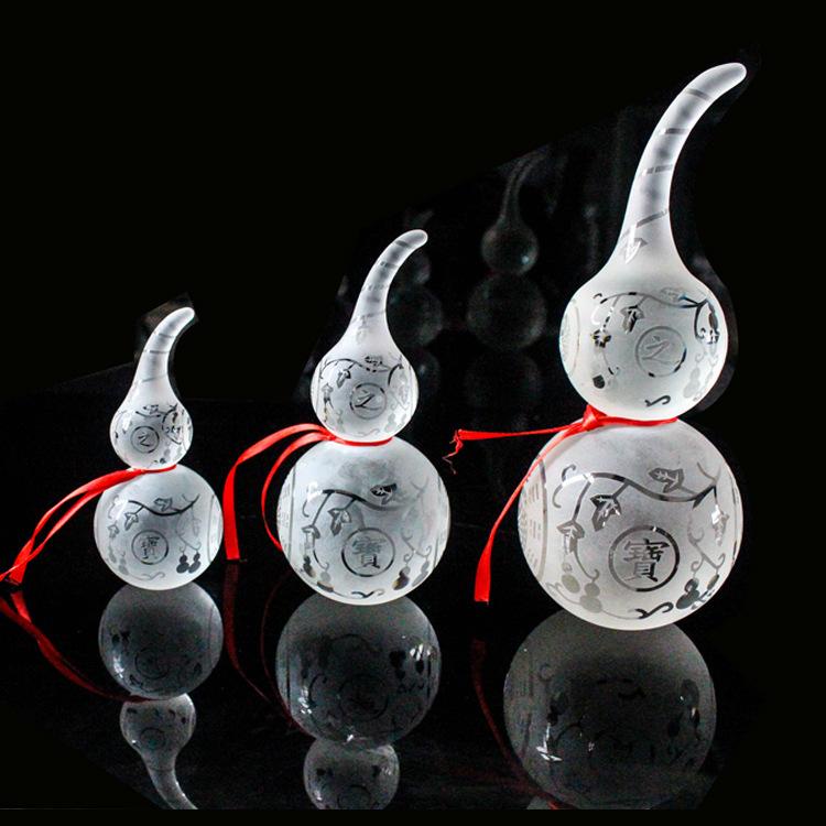 Hồ Lô Thủy Tinh Pha Lê Trang Trí Văn Phòng , Nhà Cửa Quà Tặng 2 size 18cm và 14cm