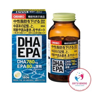 Viên uống EPA DHA bổ não Orihiro Nhật Bản loại 180 viên