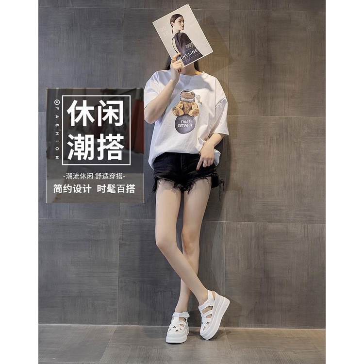 Giày Sandal Đế Dày 8cm Thời Trang Mùa Hè 2023 Cho Nữ