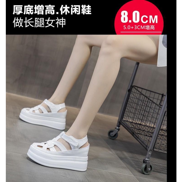 Giày Sandal Đế Dày 8cm Thời Trang Mùa Hè 2023 Cho Nữ