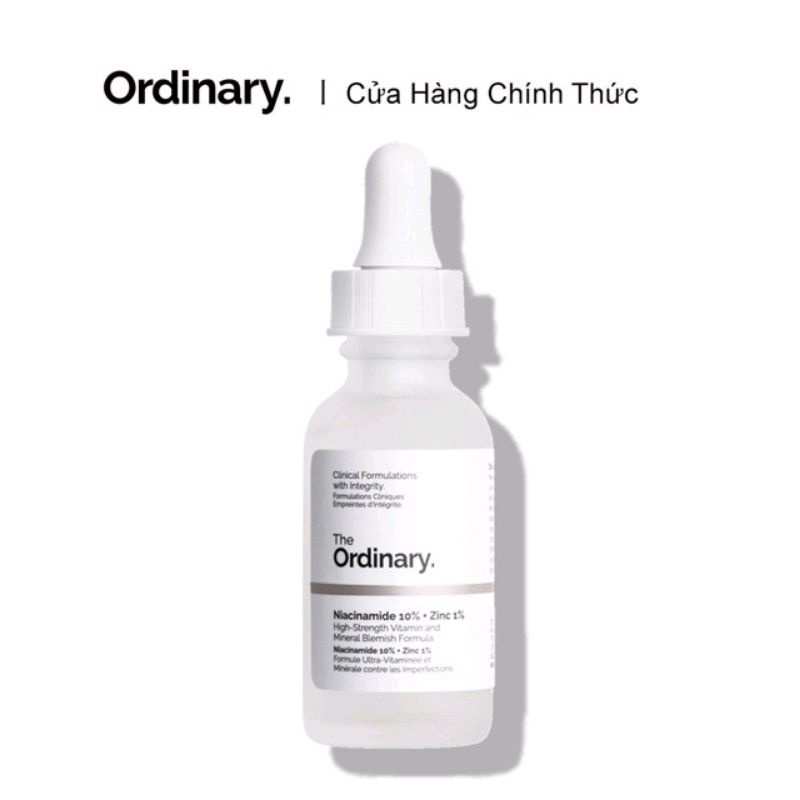 Serum The Ordinary Niacinamide 10% + Zinc 1% Giúp Cân Bằng Bã Nhờn Làm Sáng Da Thu Nhỏ Lỗ Chân Lông 30ml