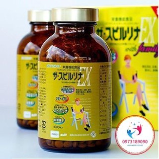 HỘP ĐỰNG Spirulina EX Tảo vàng cao cấp Nhật Bản hộp 2000 viên (2 lọ) mẫu mới