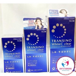 VIÊN UỐNG TRẮNG DA, MỜ NÁM TRANSINO WHITE C 60/120/240 VIÊN NHẬT BẢN