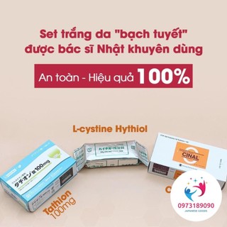 SET sản phẩm trắng da Hythiol- Tachion- vitamin C nội địa Nhật Bản