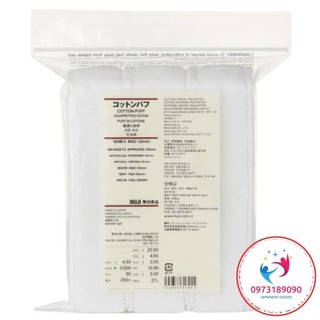 Auth 100% - Bông tẩy trang hữu cơ Muji - Made in Japan Nhật bản