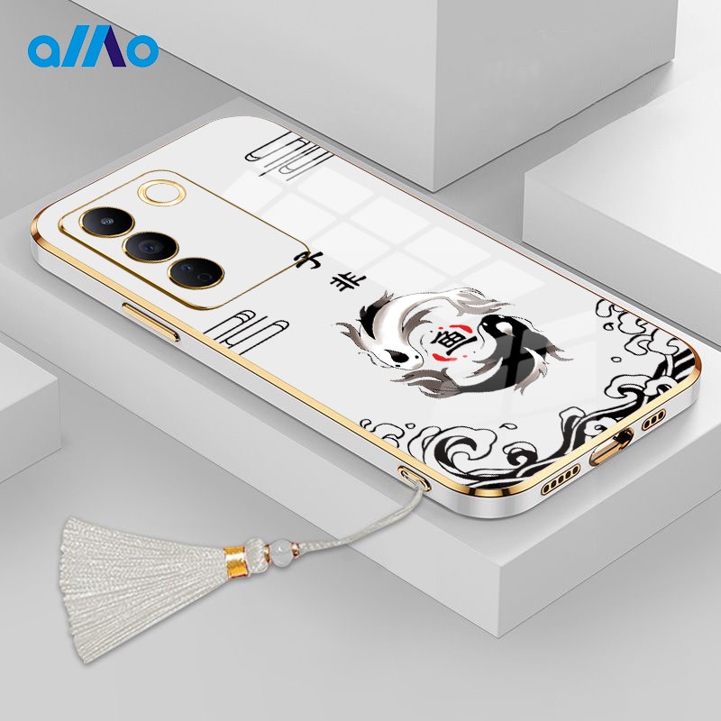 Ốp Điện Thoại Dẻo In Hình Cá Trung Quốc Mạ Tua Rua Vivo V27 V27e V27 Pro Vivo V25 V25e V25 Pro Vivo Y100 5G Y56 Y55s 5G