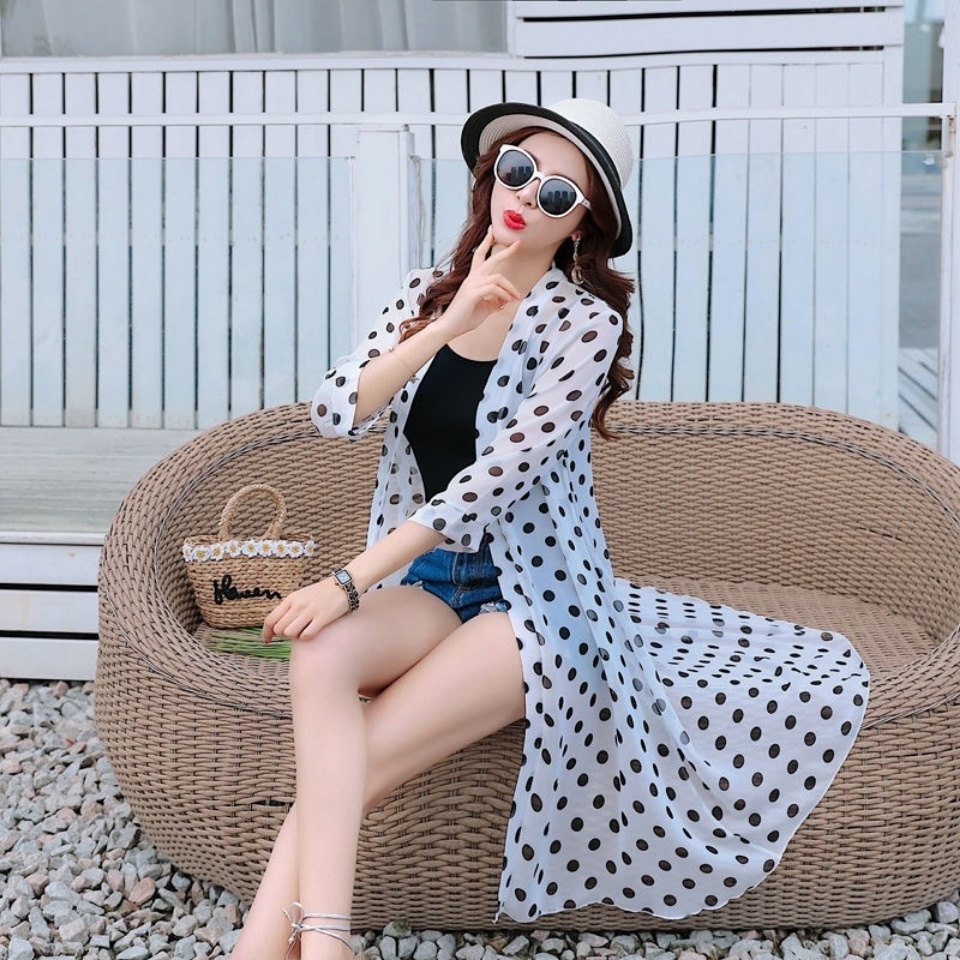 Áo Khoác Cardigan Tay Lửng Vải Voan Mỏng Thời Trang Mùa Hè Hàng Mới Dành Cho Bạn Nữ