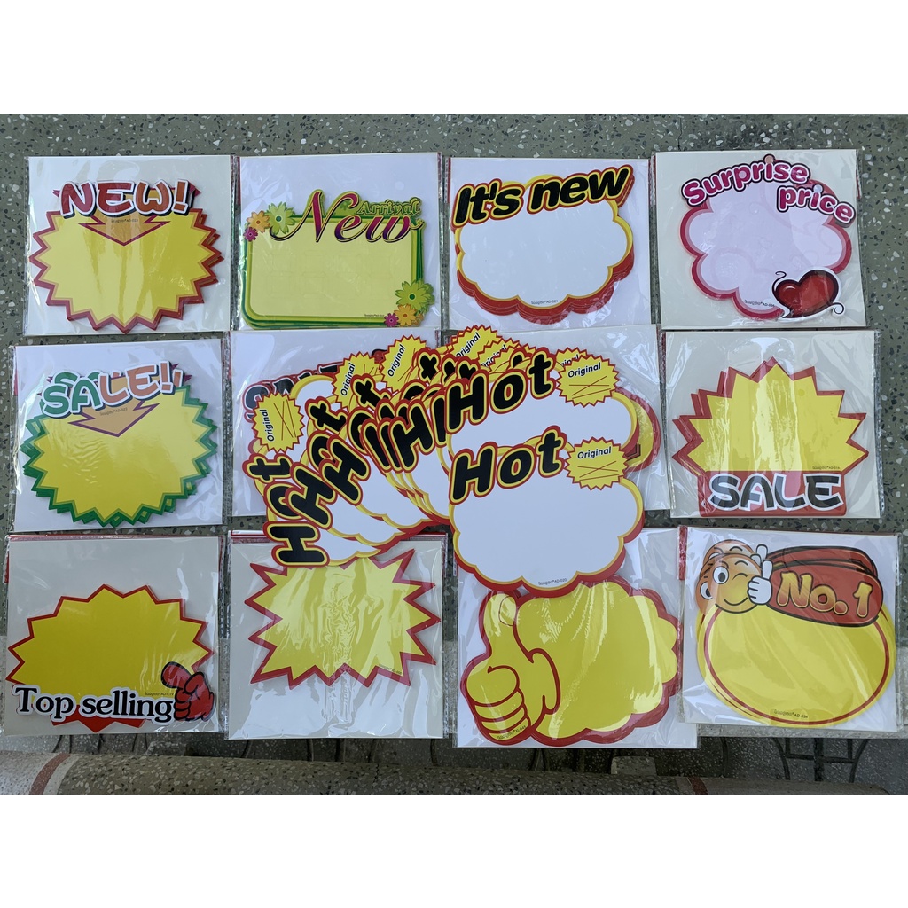 Giấy sale size M, biển sale ghi giá, tên sản phẩm, giấy sale bìa cứng
