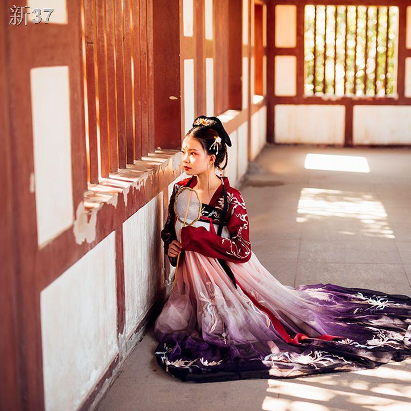 【2023】✳Hanfu chính hãng của phụ nữ tiên khí phong cách cổ xưa áo sơ mi lớn tay học sinh trang phục đầy đủ Tang phù hợp v