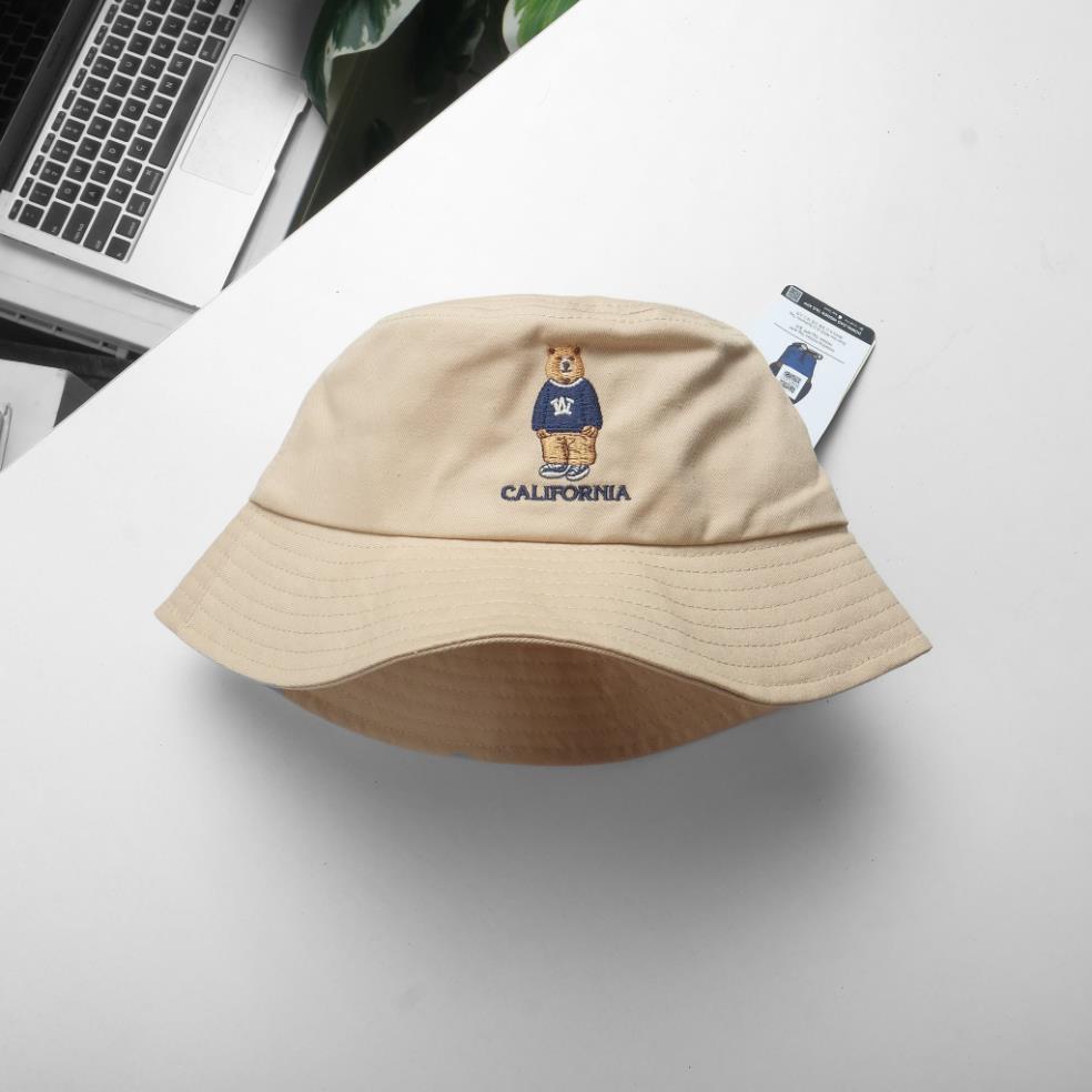 Nón bucket, mũ tai bèo thêu gấu cute nhiều màu phong cách HOTT cute