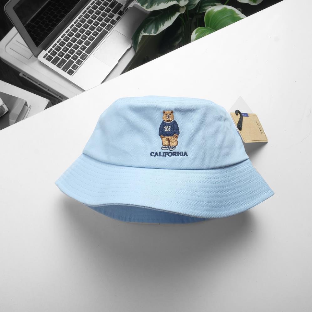 Nón bucket, mũ tai bèo thêu gấu cute nhiều màu phong cách HOTT cute