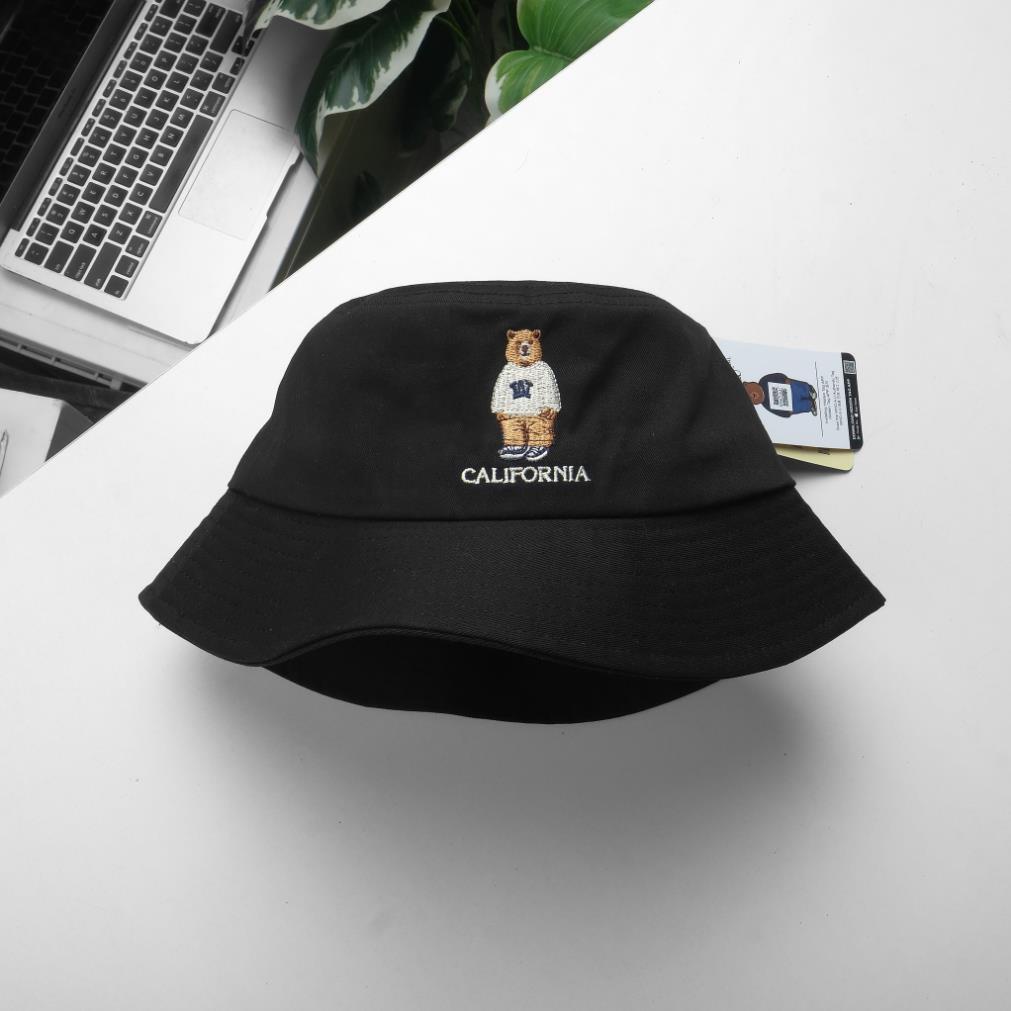 Nón bucket, mũ tai bèo thêu gấu cute nhiều màu phong cách HOTT cute