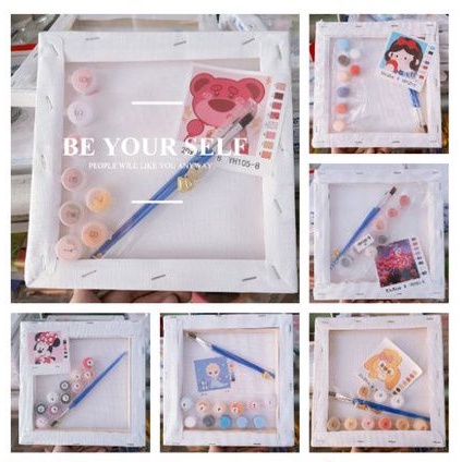 Tranh tô màu số hoá CÓ KHUNG 20x20cm