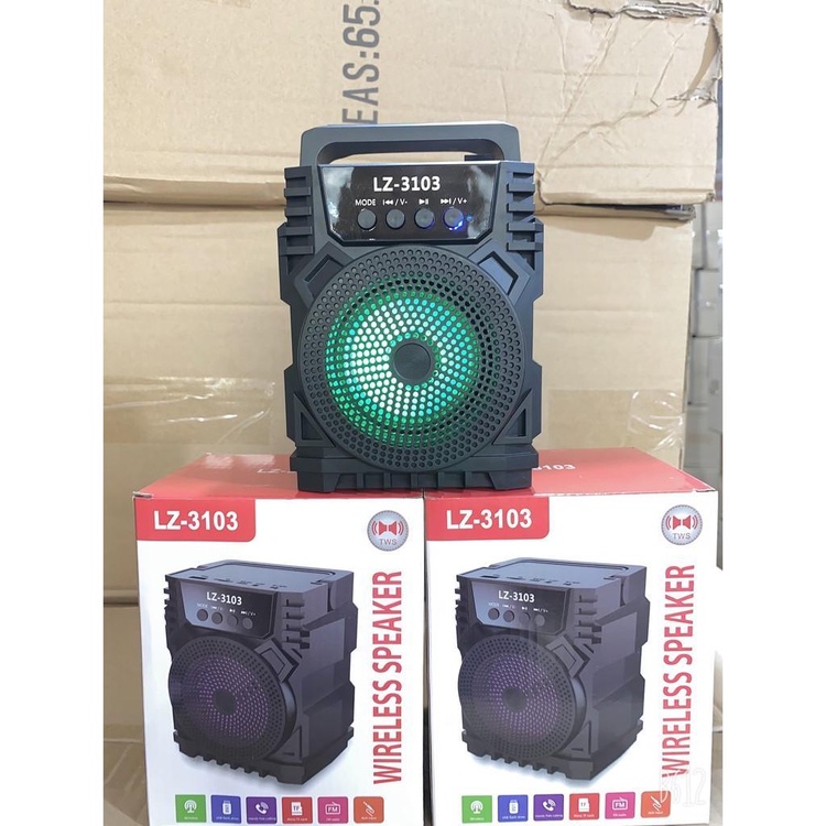 Loa bluetooth LZ-3103 - Thiết kế hầm hố mạnh mẽ cùng khả năng khuếch đại âm thanh mạnh mẽ - Quai xách tiện lợi- Bảo Hành