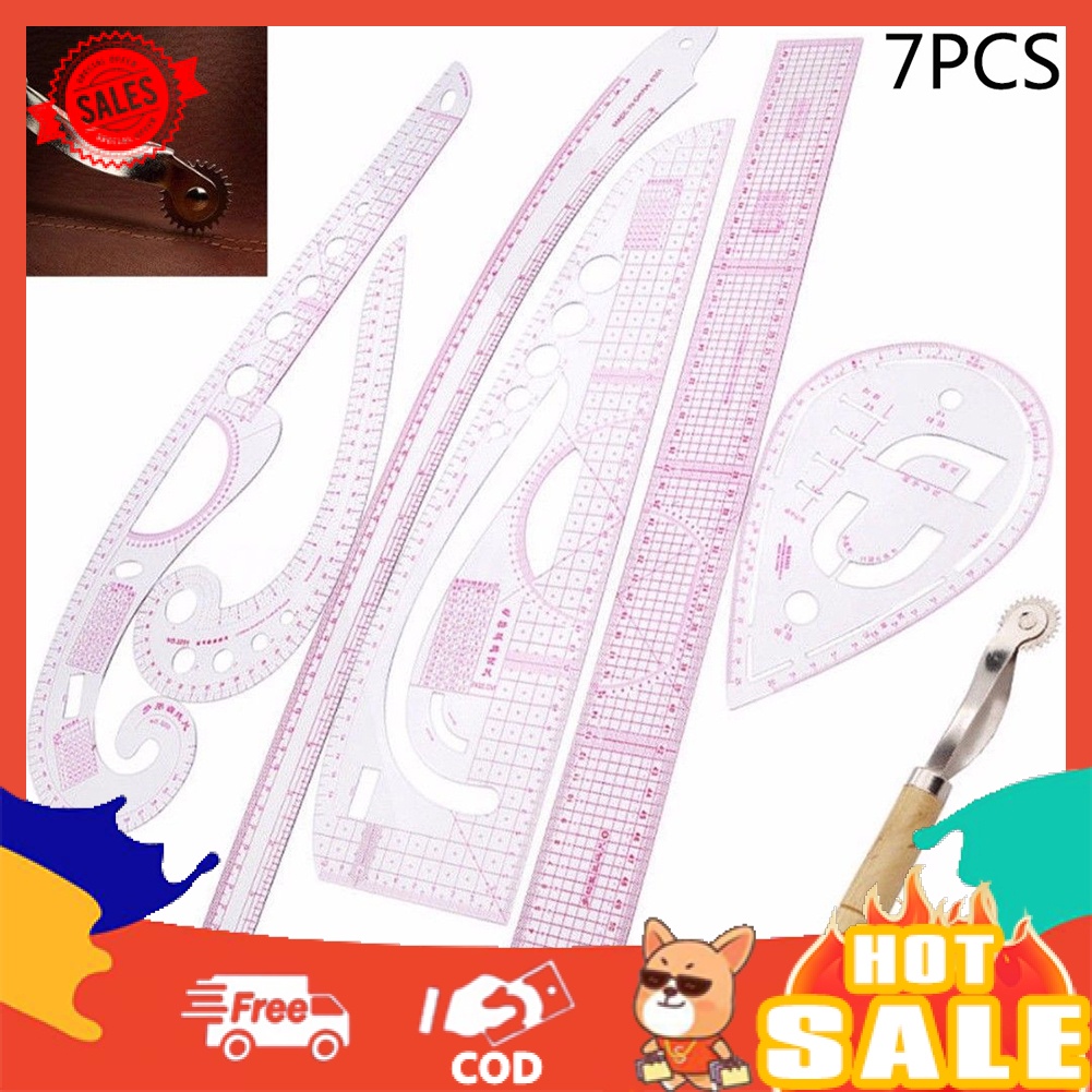 Set 7 Thước Đo May Quần Áo Chuyên Dụng