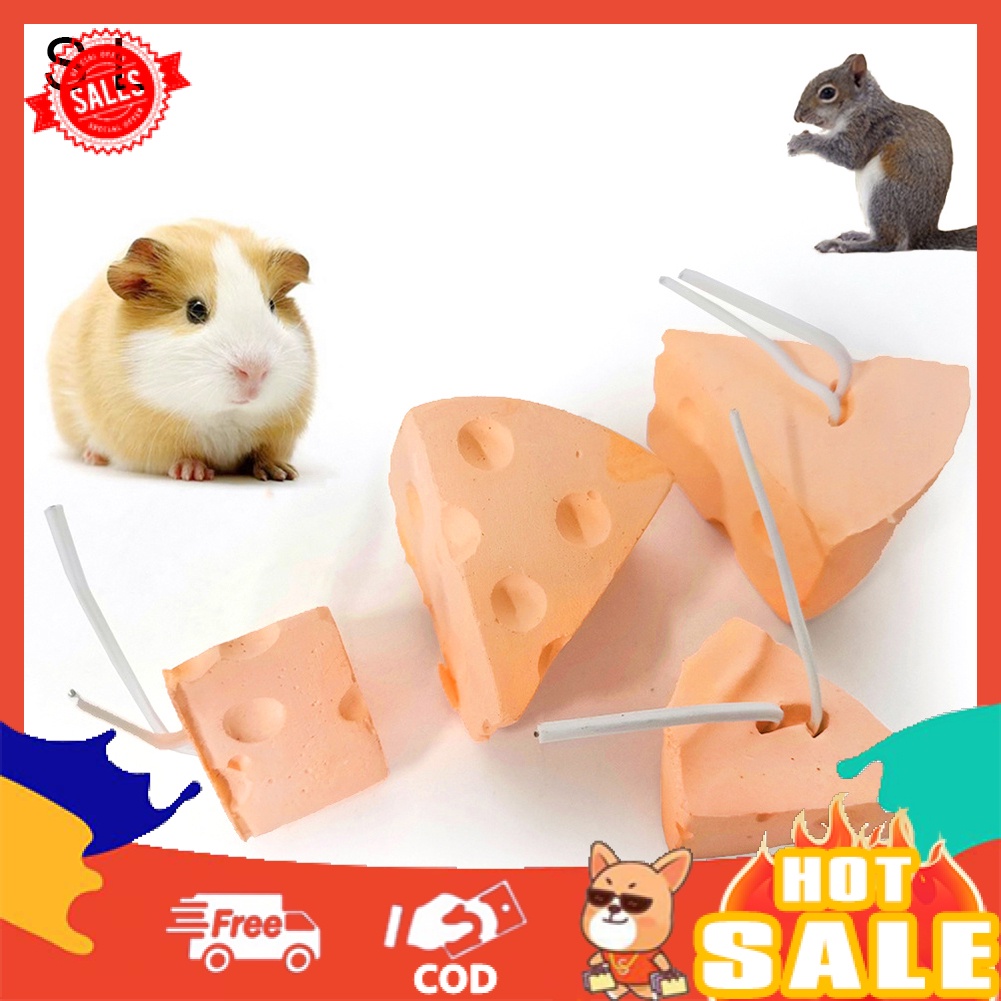 Đồ Chơi Đá Canxi Khoáng Mài Răng Hình Phô Mai Thỏ Chuột Hamster