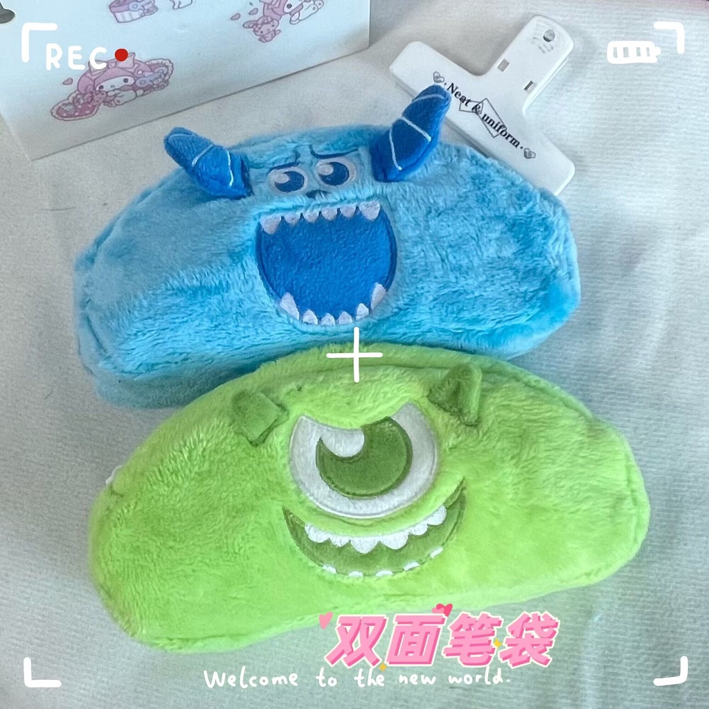 Túi Đựng Bút Chì Ba Mắt Sức Chứa Lớn Hình Chú Gấu / Dâu Tây Nhỏ Dễ Thương Để Bàn Cho Học Sinh