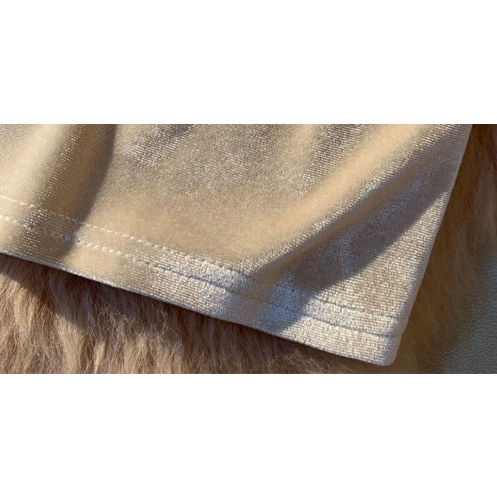 Áo Hai Dây Vải Nhung Màu Vàng Thời Trang Xuân Thu Quyến Rũ Cho Nữ