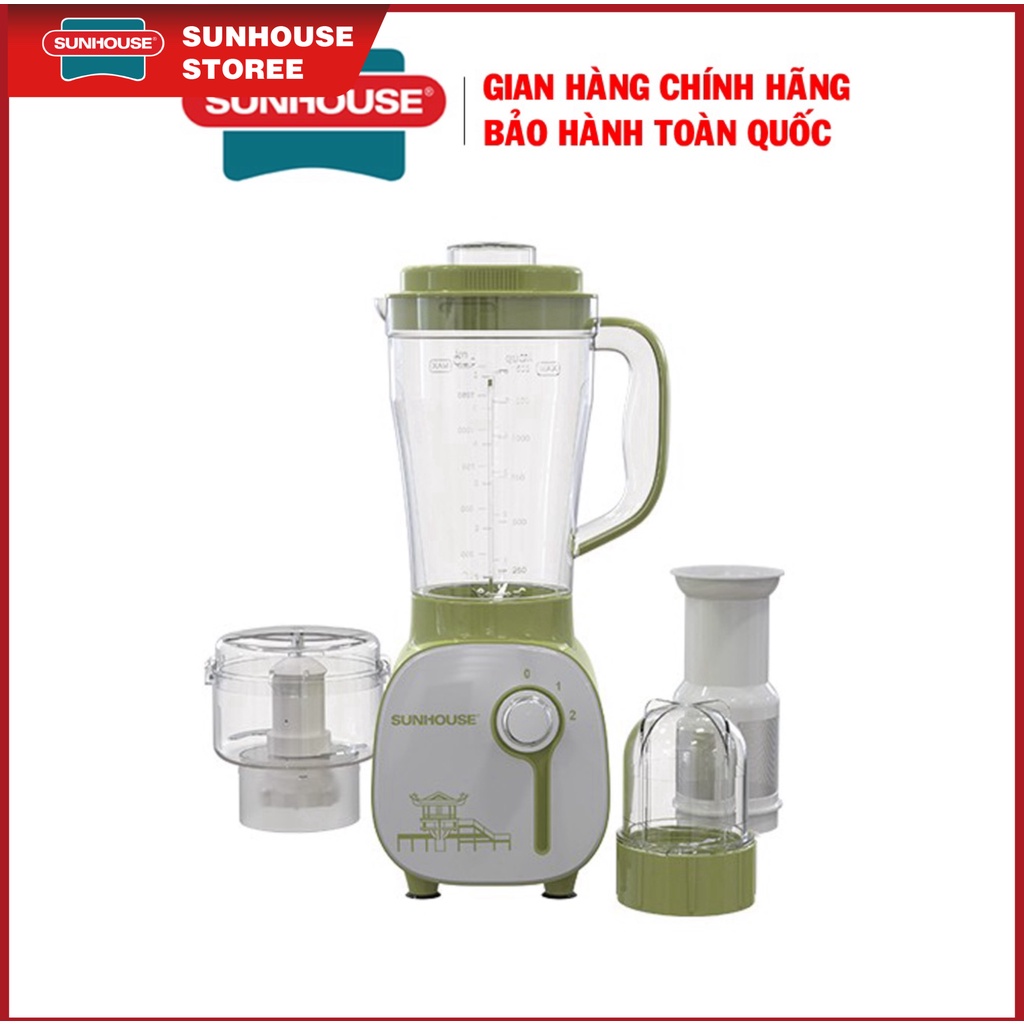 Máy xay sinh tố đa năng Sunhouse SHD5312B/SHD5312G, Công suất 350W, Dung tích 1,5 lít, Bảo hành 12 tháng
