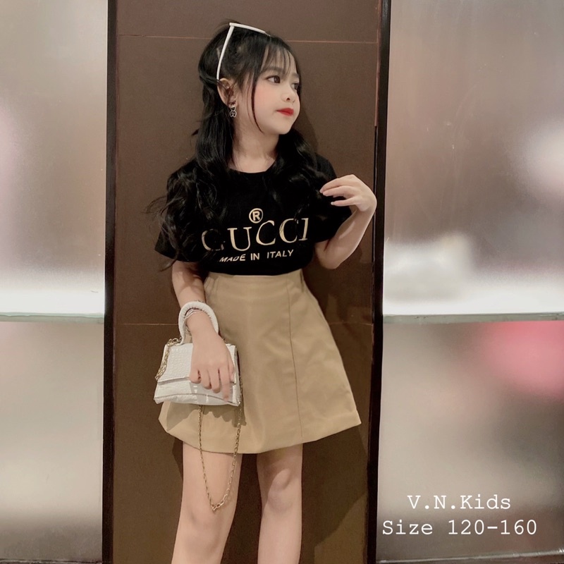 Set áo Guxi + Quần váy A cho bé size đại 17kg-41kg