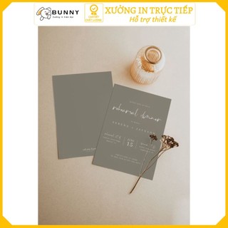 Thiệp Giấy Màu Xanh Nude Lịch Sự Giấy C300 Xưởng In MoPh Thiết Kế Độc Đáo In Trực Tiếp Không Qua Trung Gian