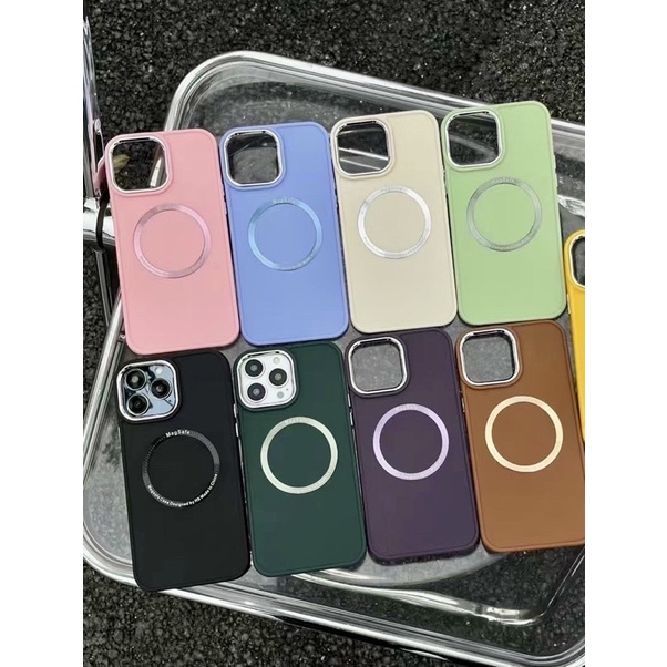 Ốp lưng TPU nhám sạc không dây camera viền khung nhôm dành cho các dòng iphone