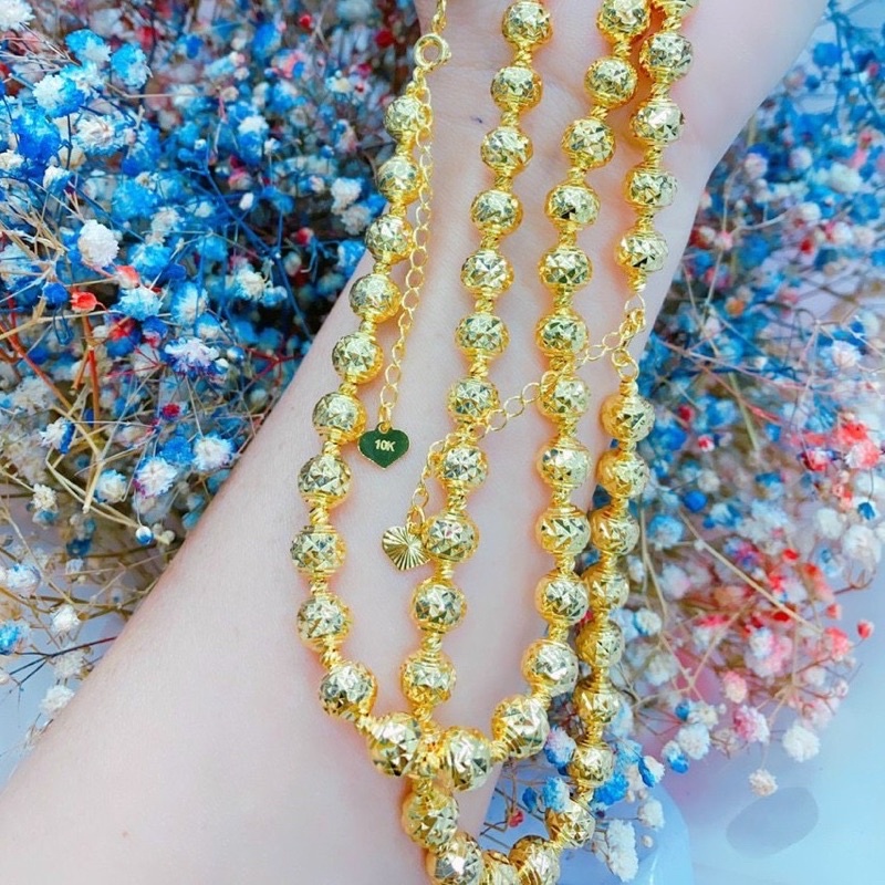 Dây bi vàng to khoá tròn