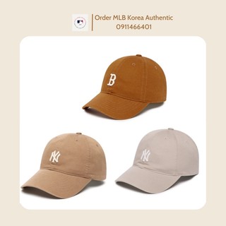 Nón MLB Basic logo nhỏ màu be