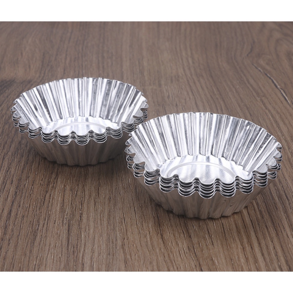 Set 5 khuôn bánh tart trứng khuôn bánh bò nhôm hoặc dùng đổ rau câu đong sương