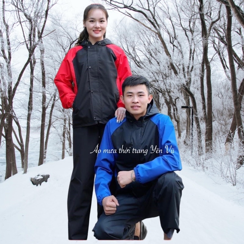 Áo Mưa Bộ 2 Lớp Chống Thấm Nước 98% Kiêm Áo Gió Rét Đi Phượt Xe Máy Thời Trang Tiện Lợi