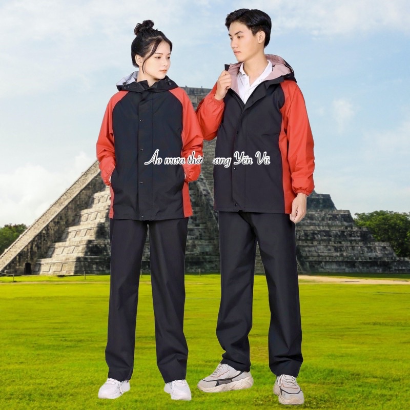 Áo Mưa Bộ 2 Lớp Chống Thấm Nước 98% Kiêm Áo Gió Rét Đi Phượt Xe Máy Thời Trang Tiện Lợi
