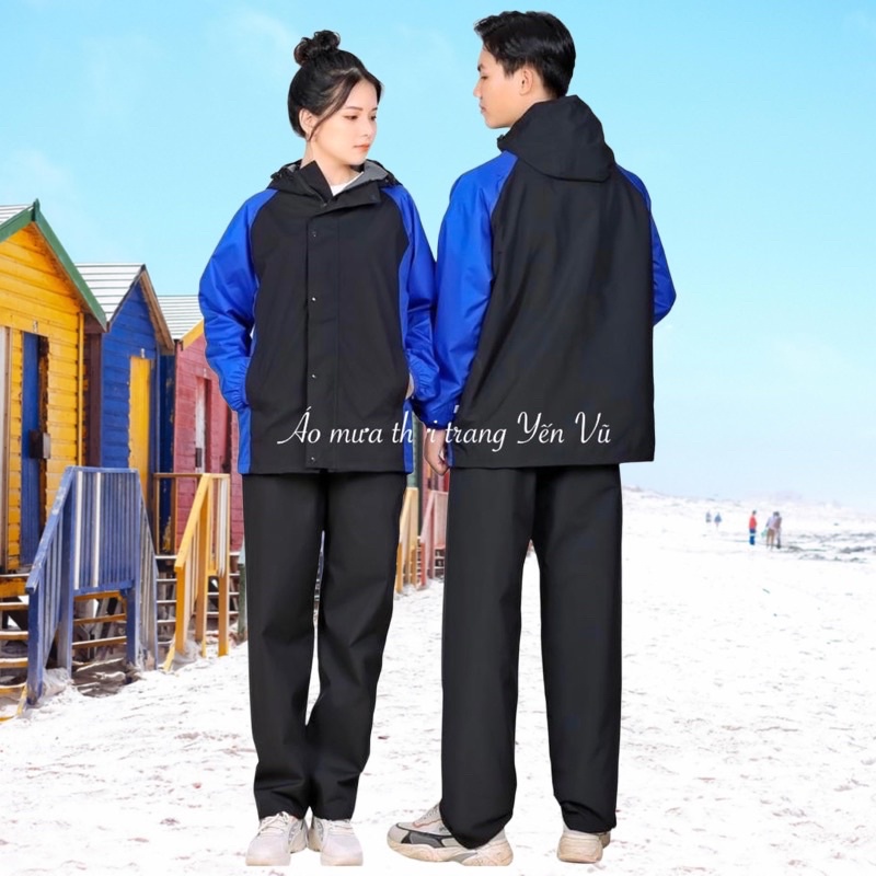 Áo Mưa Bộ 2 Lớp Chống Thấm Nước 98% Kiêm Áo Gió Rét Đi Phượt Xe Máy Thời Trang Tiện Lợi