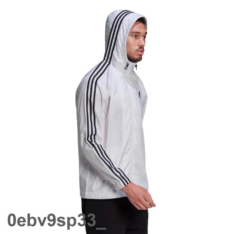 GENUINE Áo Khoác Gió Adidas Màu Trơn Phối Khóa Kéo Thời Trang Cho Cặp Đôi