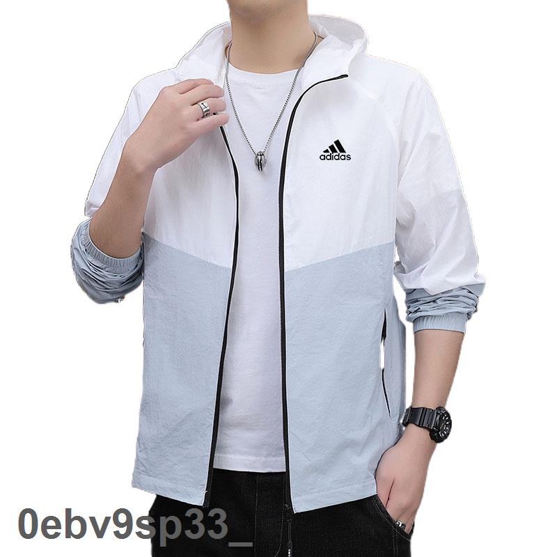 Siêu Giảm Giá Adidas Áo Khoác Chống Nắng Có Mũ Trùm Đầu Vải Lụa Lạnh Mỏng Thoáng Khí In Logo Thời Trang Mùa Hè Cho Nam V