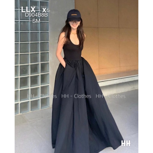 Đầm Dài 2 Dây Dáng Xòe Liền Thân Độc Lạ ,Váy Maxi 2 Dây Ôm Dáng Dài Có Túi Phong Cách ,Váy Xòe Đi Biển BBD