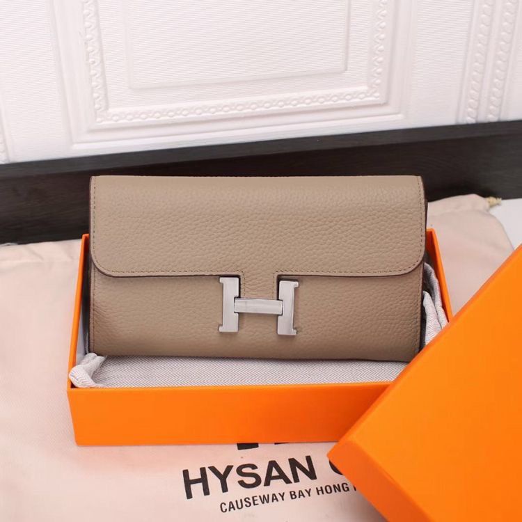 Ví Da Bò HERMES 2023 Dáng Dài Có Khóa Cài Dễ Phối Đồ