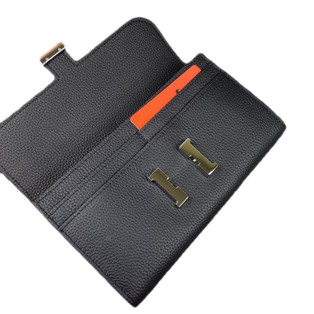 Ví Da Bò HERMES 2023 Dáng Dài Có Khóa Cài Dễ Phối Đồ