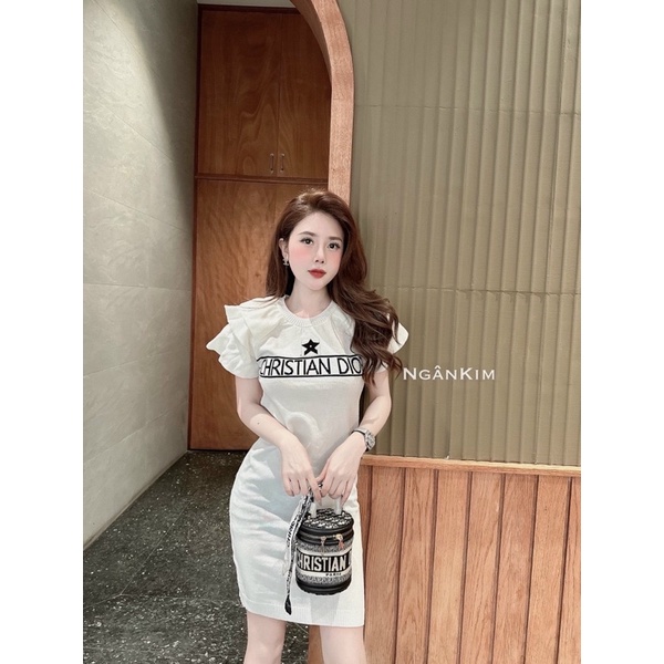 Váy len nữ dệt kim tay bèo chữ đi o ngôi sao 058