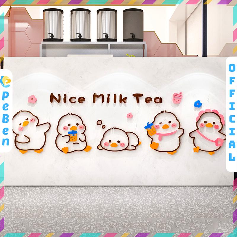 Tranh mica dán tường Nice Milk Tea trang trí Quán Trà Sữa, Quán Nước